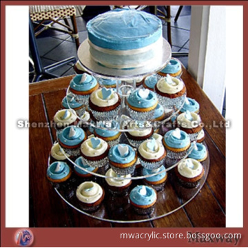 Clear High-quality Round Promotional 5 Tiers Acrylic Cup Cakes Display Stand Rac